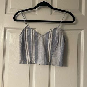 NWT Express Chambray Stripe Crop Top